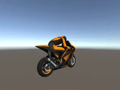 Low Poly Racing Bike With Rider-4 Low-poly 3D model