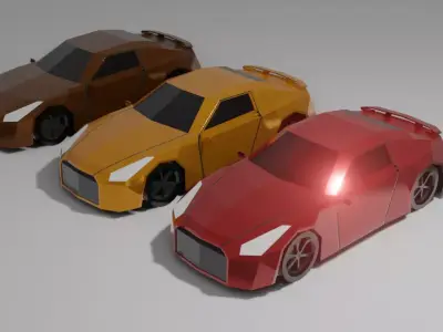 Low poly Nissan Car Collections - Low Poly - Game Ready Low-poly 3D model