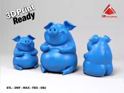 Funny pig 2 3D print model