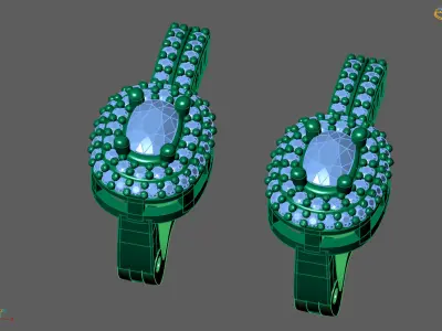 Women Earrings 3DM STL Womens Earring Renders 3D print models   3D print model 30