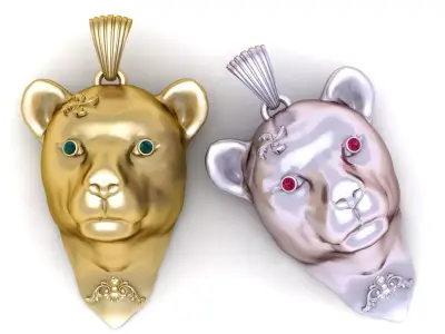 Golden Cub Head Pendant 3D Printable Mode 3D print model