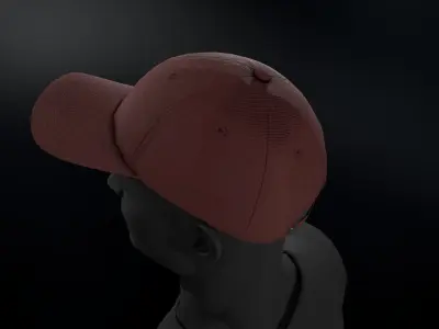 Red Basketball Hat Low-poly 3D model