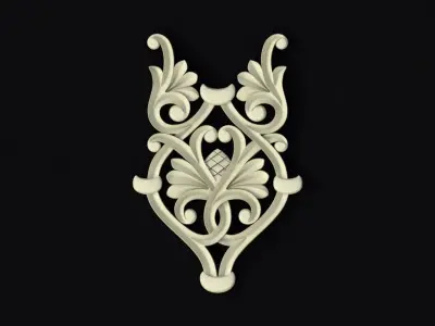 Central decor ornament for furniture 3D model 284