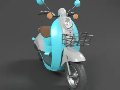 Scooter Motorcycle vino Low-poly 3D model