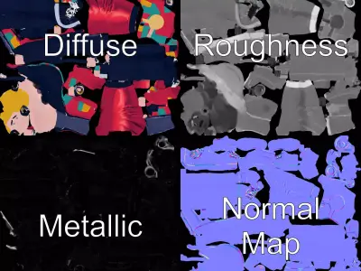 Colorful Gamer Attire model pack Low-poly 3D model