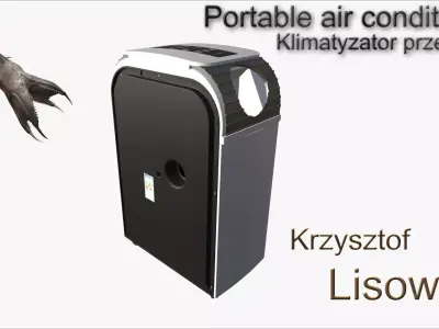 Portable air conditioner Low-poly 3D model