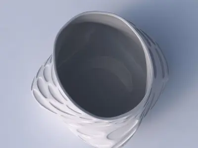 Bowl twisted elipse with bubbles 3D print model