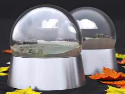 SANDY WHITE BEACH GLOBE 2025 3D model