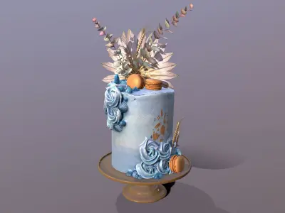 Luxury Aegean Swirl Cake Low-poly 3D model
