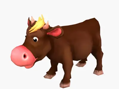 Cartoon Calf Low-poly 3D model