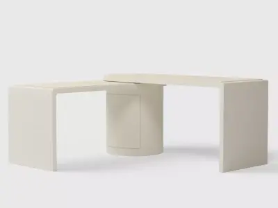 Twist Grasscloth Rotating Desk Low-poly 3D model