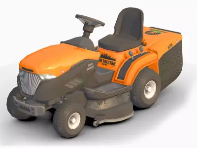 Lawn Tractor Low-poly 3D model