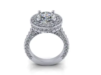 Halo Woman Wedding Ring 3D print model