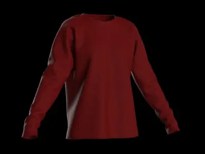 Female raglan longsleeve 3D model