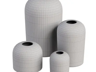 Decorative designer vases   bowls Low-poly 3D model