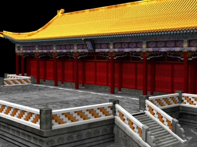 Chinese ancient house  3D model 38