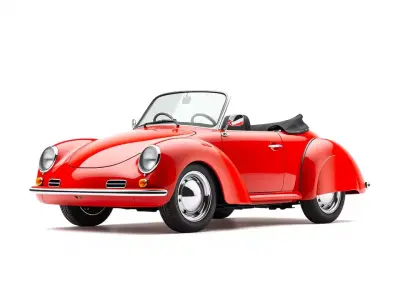 Classic Red Cabriolet model pack Low-poly 3D model