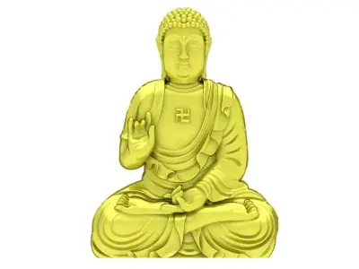 Seated Buddha Meditation Statue 3D Model  4222 3D print model