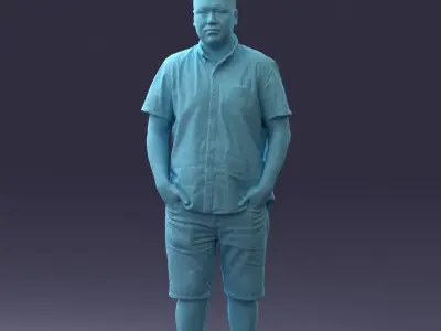 000165 Standing Man in Casual Summer Clothes 0716 3dp 3D print model