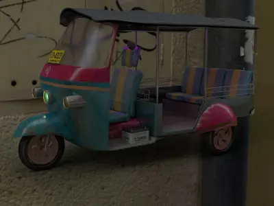 Tuk tuk CGI  model Low-poly 3D model