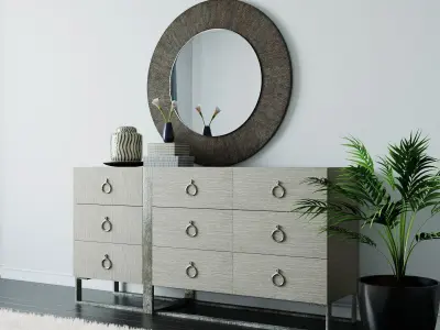 Dresser with decor set by Bernhardt Furniture 3D model
