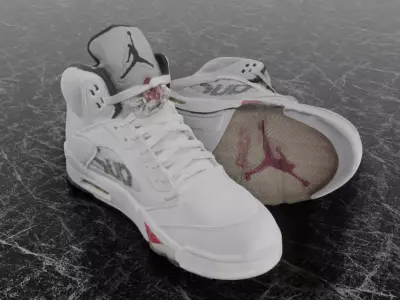 NIKE AIR JORDAN 94 SUPREME 3D SHOE - WHITE Low-poly 3D model
