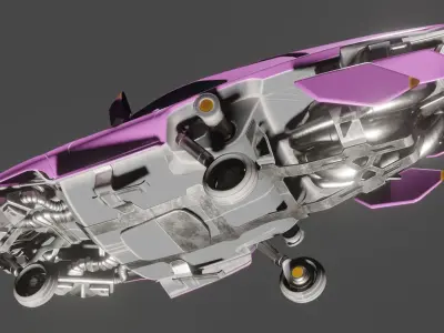Cyberpunk HoverCar Low-poly 3D model