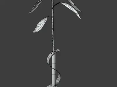 Modern Glass Plant Vase Base Low-poly 3D model