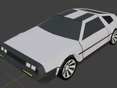 Low-poly delorean DMC-12 Low-poly 3D model