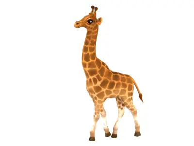 giraffe rig high-poly textured  3D model