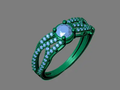 Rings for Women Womens Rings Stone Ring Ready STL 3DM Models  3D print model 9