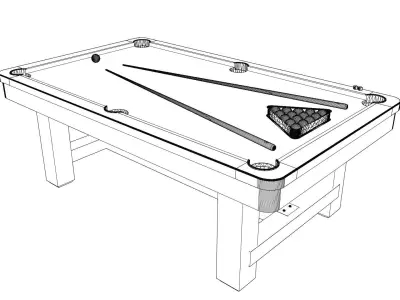 Classic Burgundy Pool Table 3D model