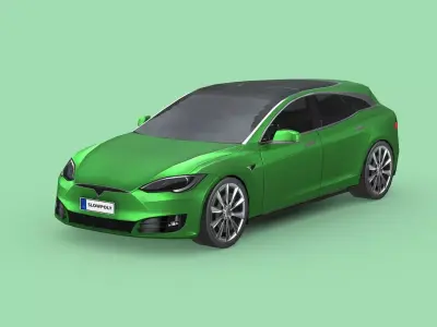 Tesla Model S Shooting Brake 2019 Low-poly 3D model