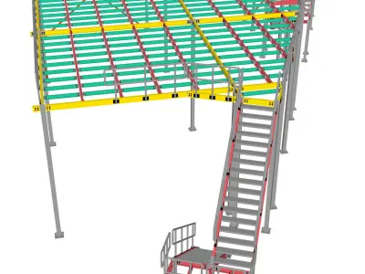 Metal mezzanine design 3D model