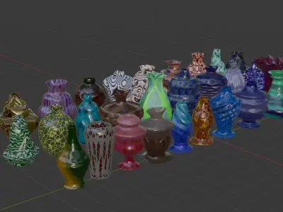 Pack of 30 vases 3D model