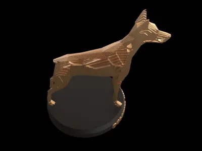Parametric V Doberman Pinscher Low-poly 3D model