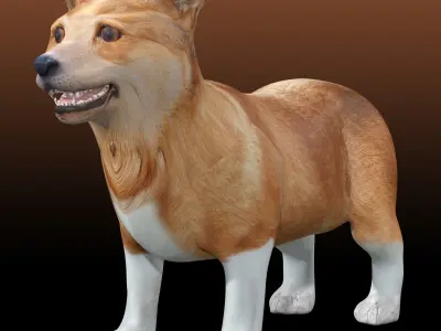 Corgi - Dog Low-poly 3D model