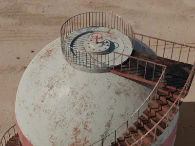 Sphere tank Low-poly 3D model