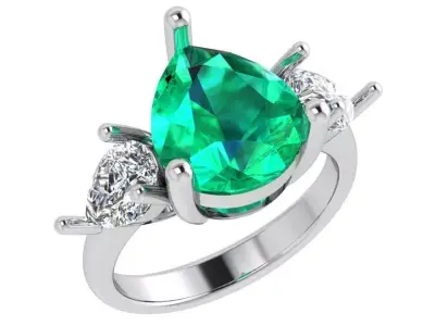 Pear Cut Ring 4624 3D print model