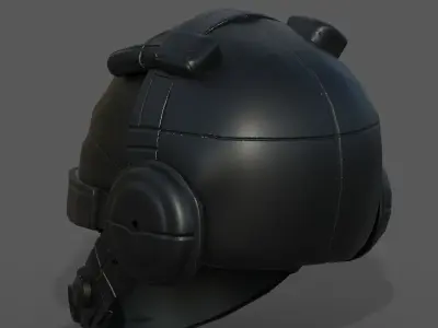 Helmet scifi fantasy futuristic military combat  Low-poly 3D model