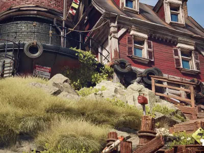 Tortuga Lighthouse Island Environment Low-poly 3D model