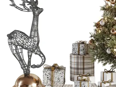 Christmas Tree and Decoration Set 010 3D model