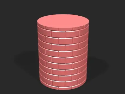 Cups and vases - brick surface 3D print model