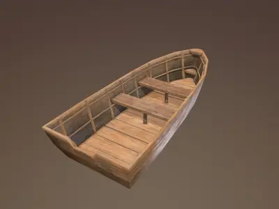 Wooden Boat 1 Free Download Free low-poly 3D model
