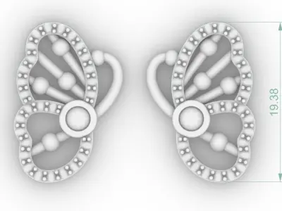 BUTTERFLY EARRINGS 3D print model