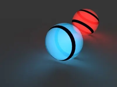 Coloured Stripped Balls 3D model