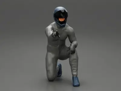 Racing driver sitting 3D print model