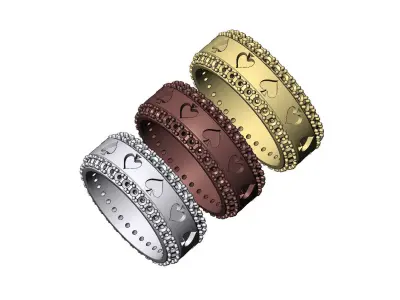 Ace of spades diamond sides cigar band US sizes 7 8 9 3D print model