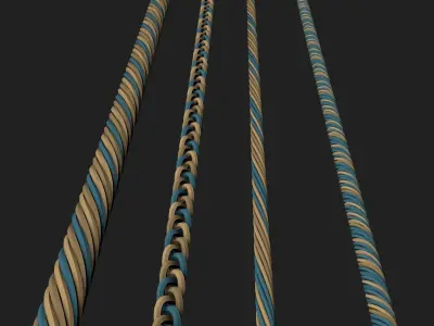 Four pieces of rope 3D model