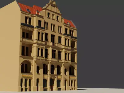 low poly building 3d model Low-poly 3D model